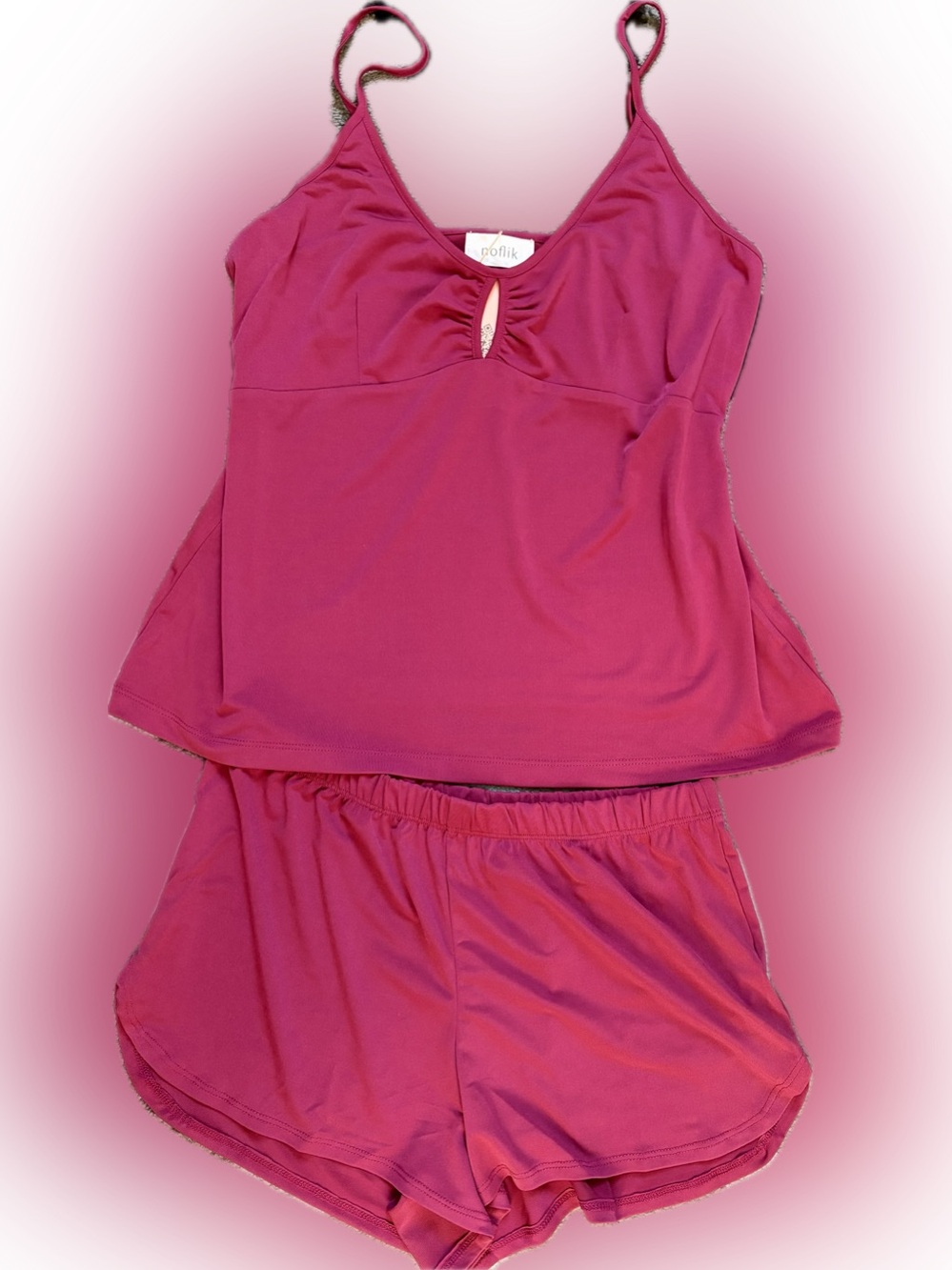 Women's Fuchsia Sleep/Workout Tank & Shorts Set